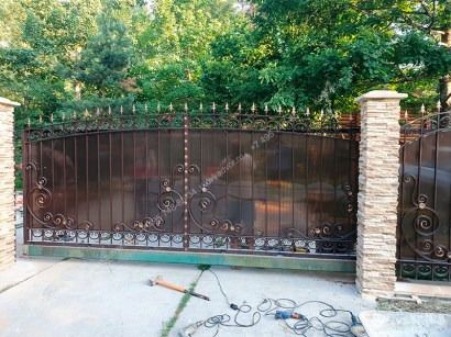 Кованые ворота откатные Арт.ВХКО-31 фото 1