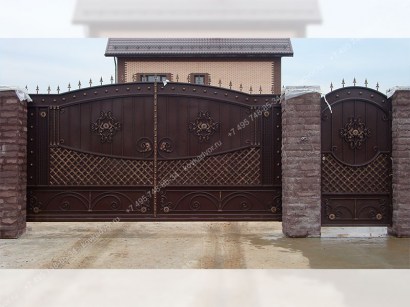Кованые ворота откатные Арт.ВХКО-47 фото 1