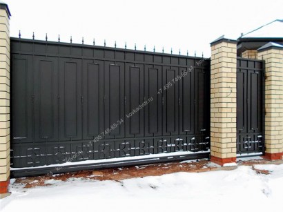 Откатные ворота из профнастила цена купить в Москве
