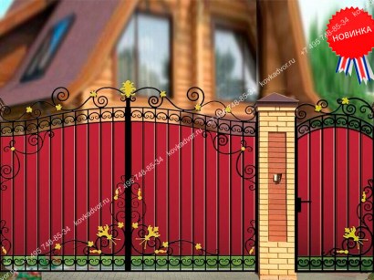 Кованые ворота из профнастила цена в Москве