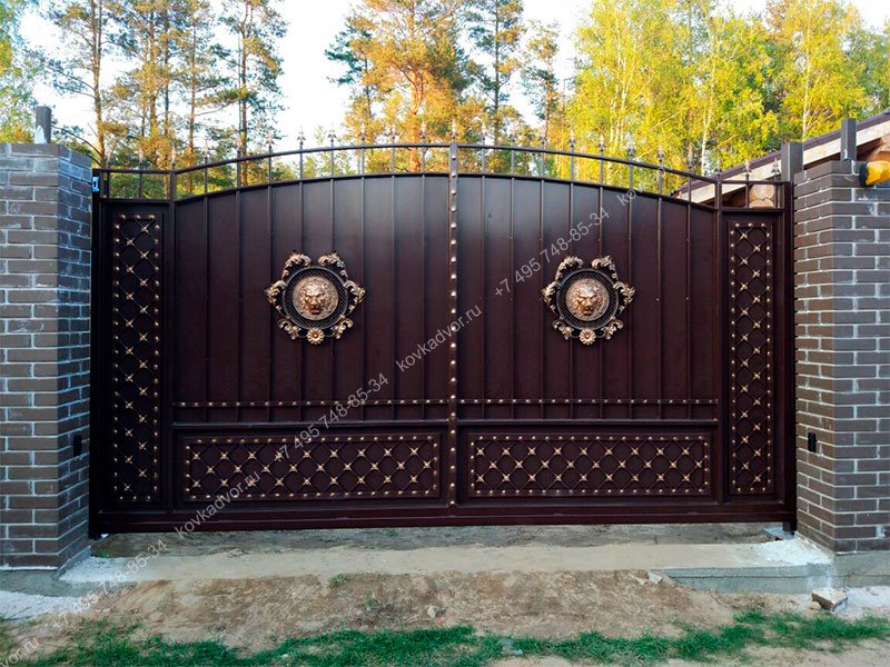 Кованые ворота откатные Арт.ВСКО-17 купить в Москве